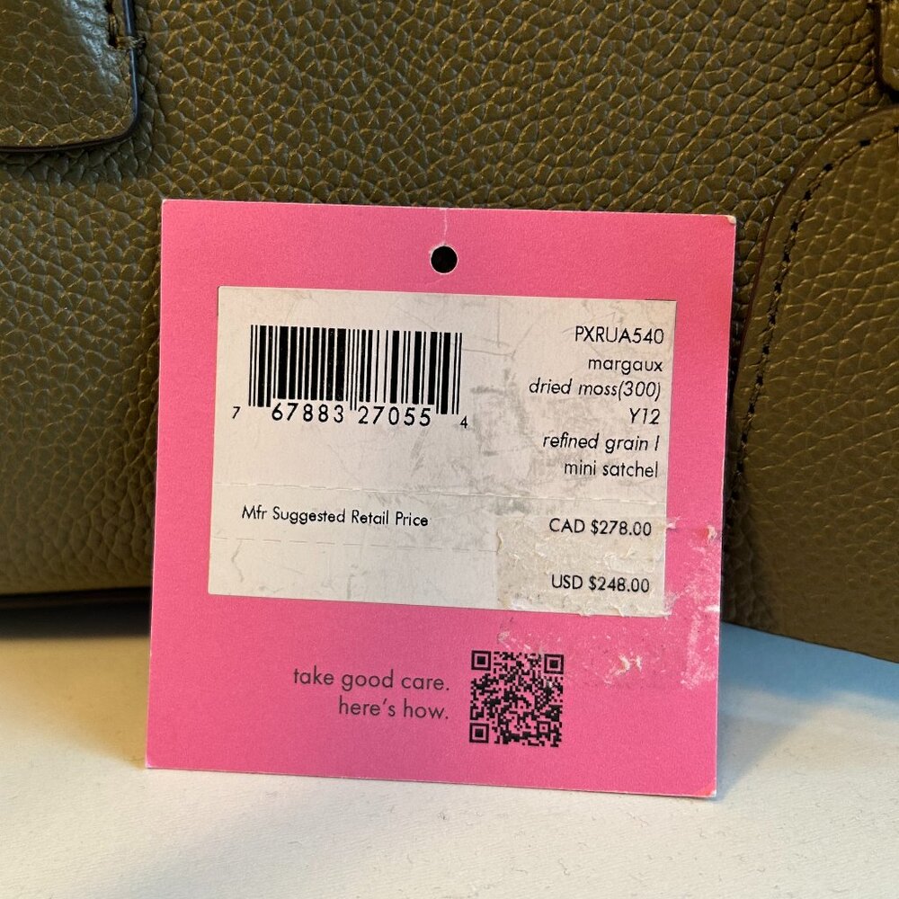 kate spade olive green leather satchel - Picture 7 of 8